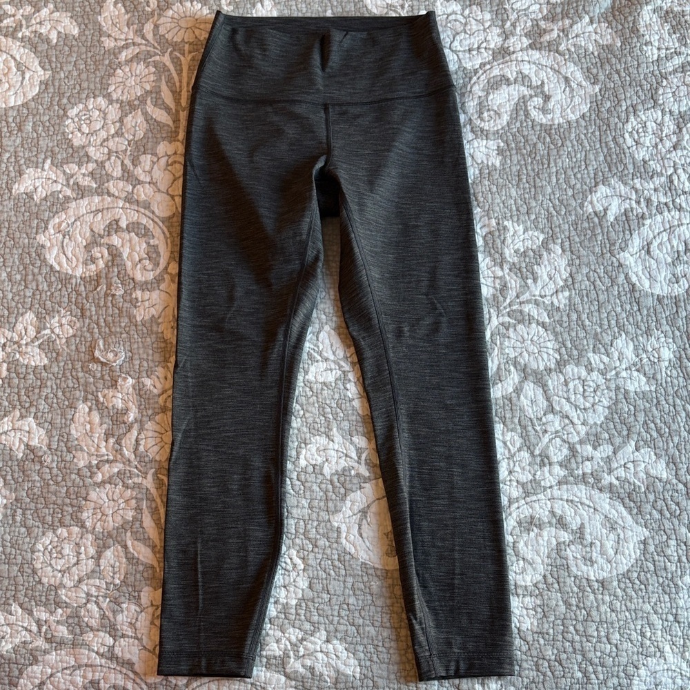 Lululemon Wunder Under High-Rise Leggings 25” ~ Size 6 ~ Heathered Black